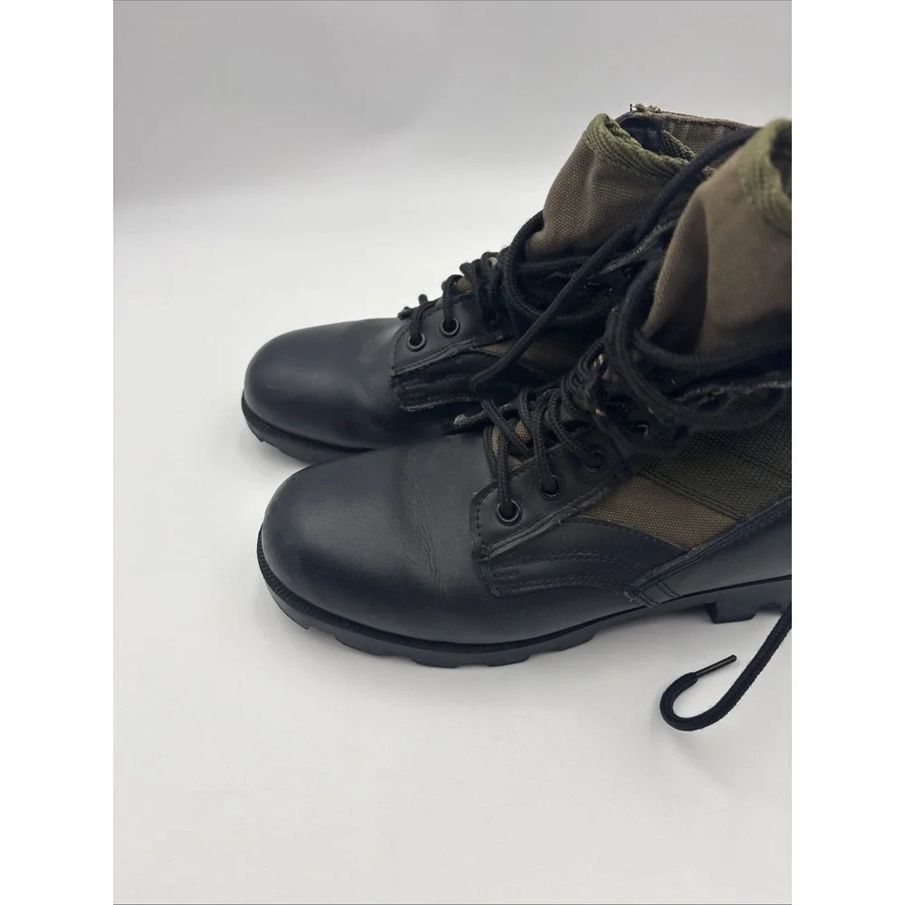 Rothco Military Jungle Boots Mens Combat Black Leather Olive Canvas 7R